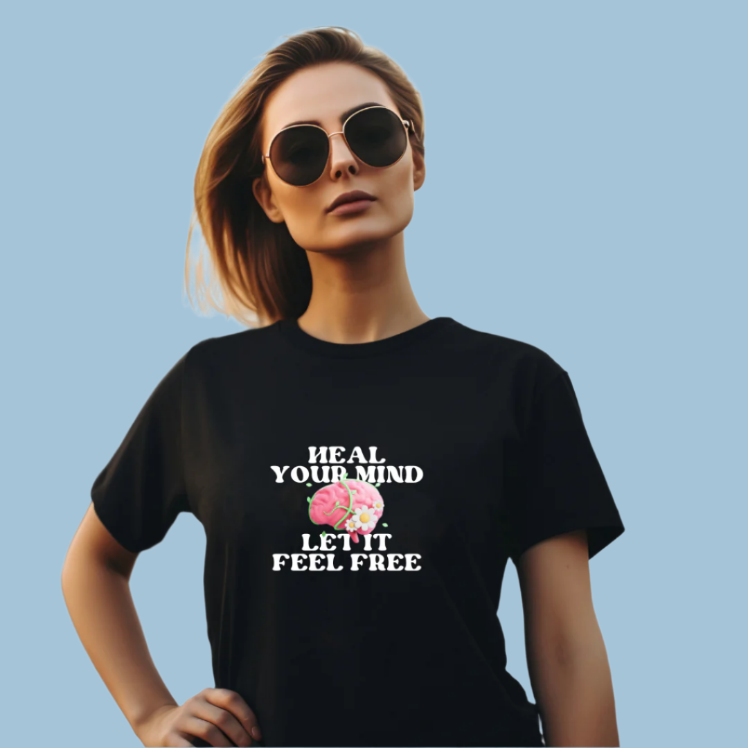 Heal Your Mind Mental Health Graphic T-Shirt, 100% Cotton, Summer Collection